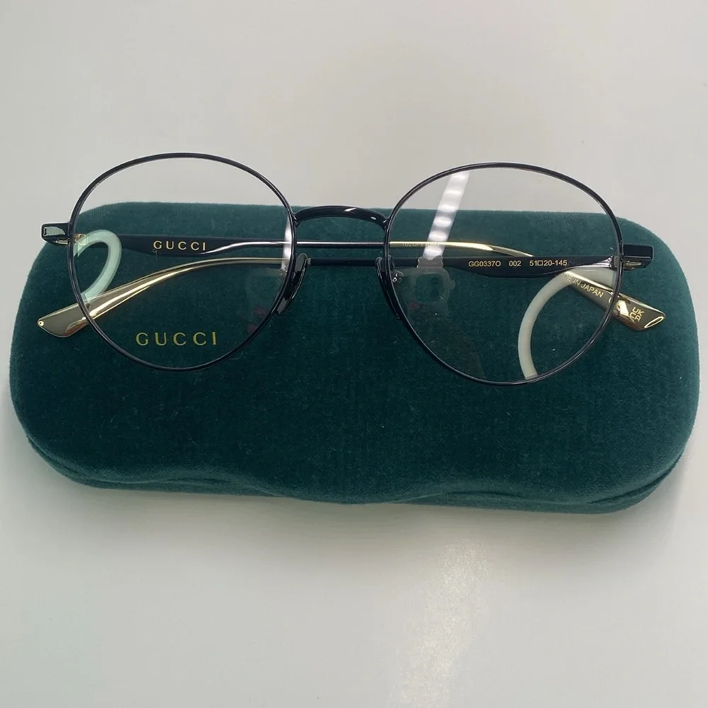 New Authentic Gucci™ GG0337O 002 51 - Black Eyeglasses